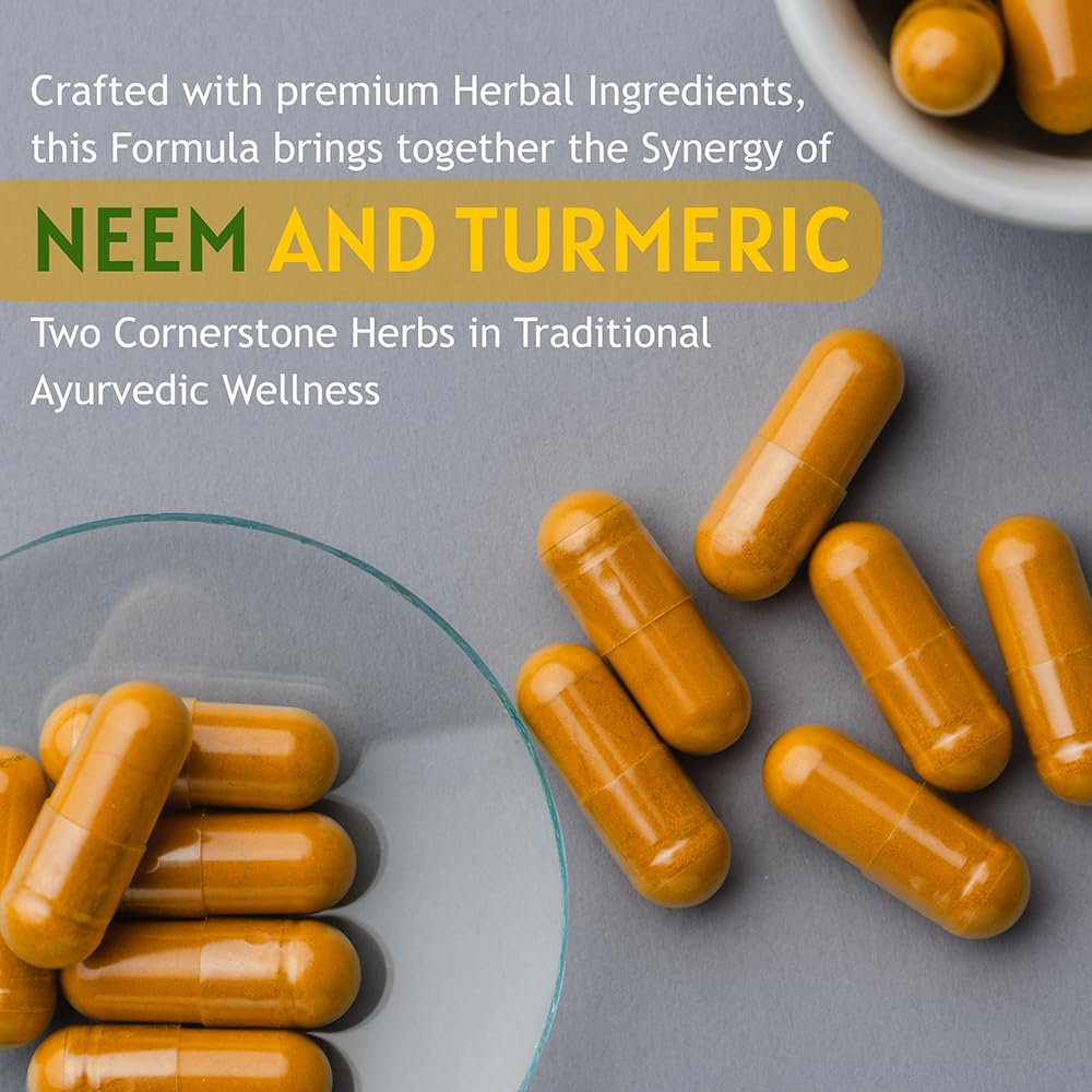 Ireya Ayurveda Neem and Turmeric daily wellness herbal supplement