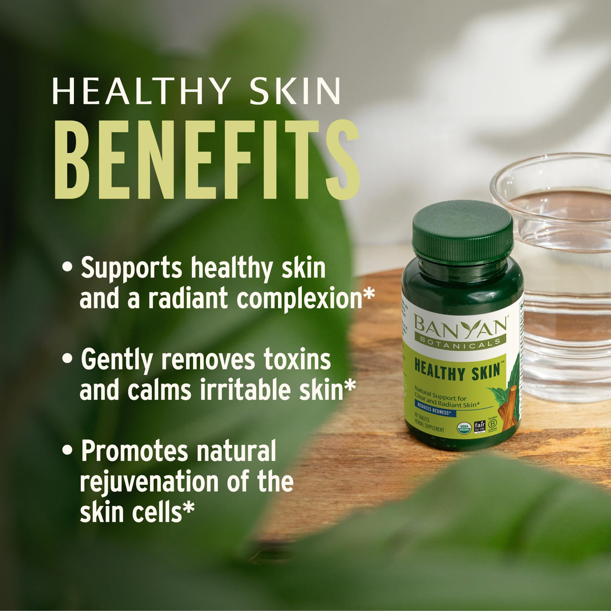 Banyan Botanicals Organic Healthy Skin tablet size and texture