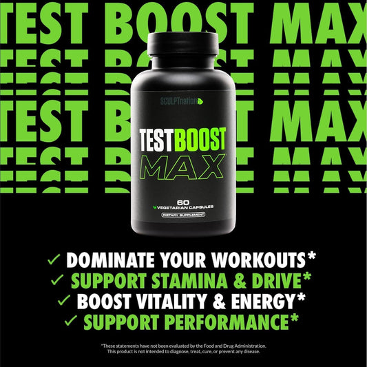 Sculpt Nation testosterone support supplement label details