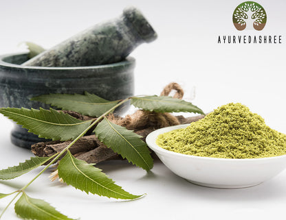 Ayurvedashree Pure Neem Leaf Powder jar back label details