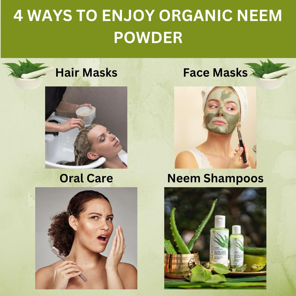 Finely milled pure Ayurvedic neem herb powder texture