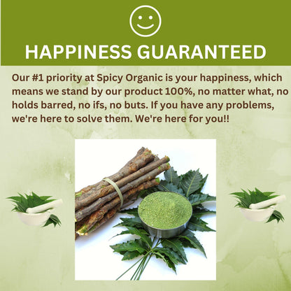 Natural neem leaf powder ready for DIY face mask