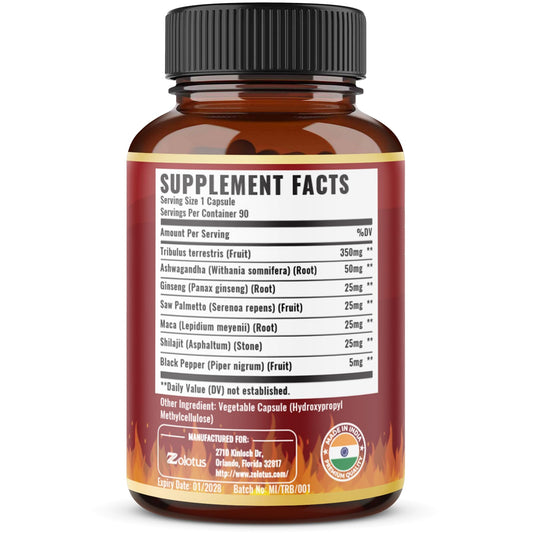 Zolotus 7-in-1 herbal supplement bottle label details