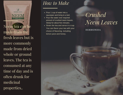 Herbsindia Crushed Neem Leaves resealable kraft pouch