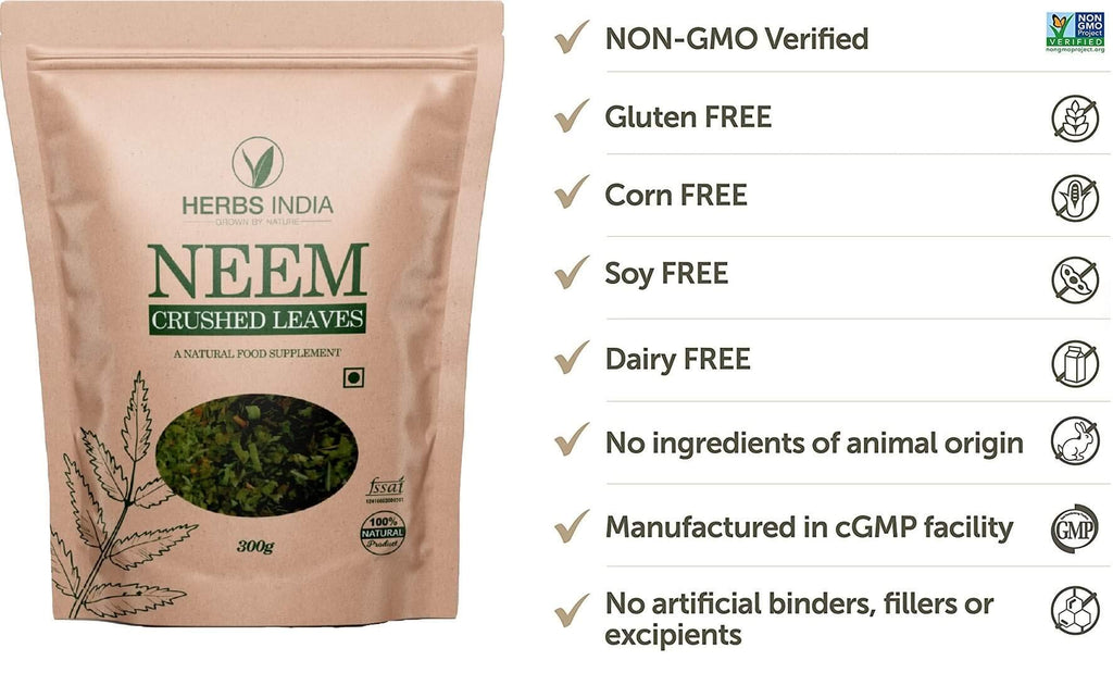 Herbsindia Crushed Neem Leaves brewed herbal tea cup
