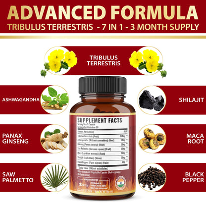 Bottled Tribulus Terrestris Ashwagandha and Ginseng complex
