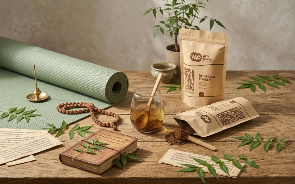Way4Organic Neem Bark Powder US imported premium quality packaging