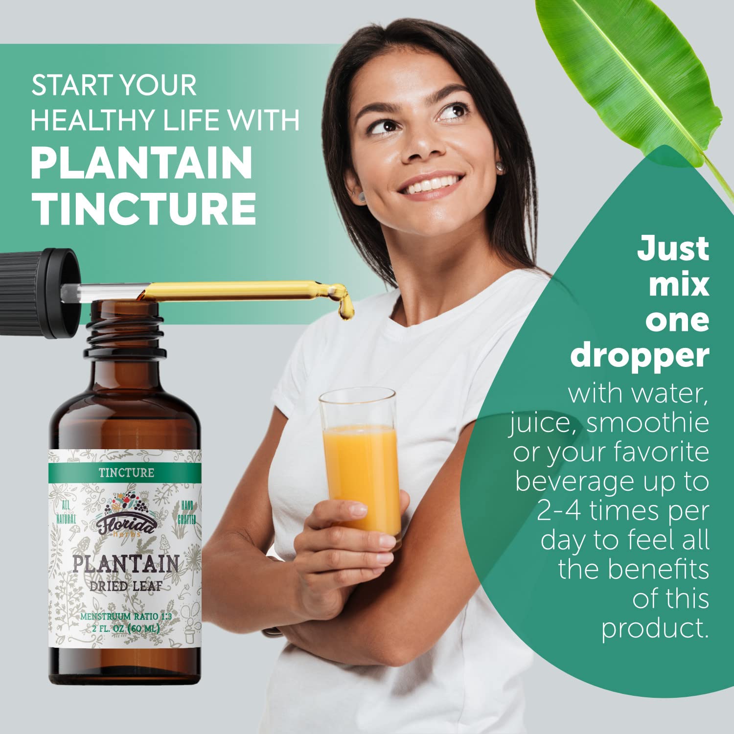 Florida Herbs Organic Plantain Extract supplement facts label