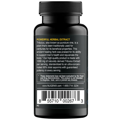 Nugenix Essentials Tribulus 1000mg side view with ingredient list
