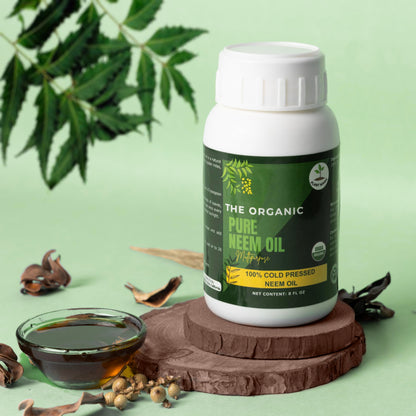 Plant Mama Organic Cold Pressed Neem Oil bottle for hair and skin care