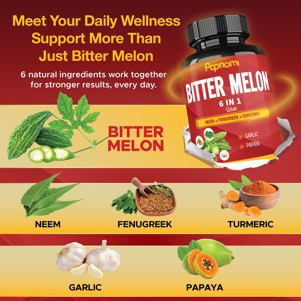 Papnami Organic Bitter Melon Extract Capsules vegan capsule close up