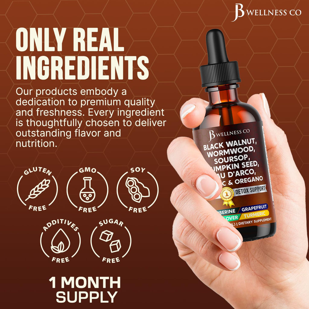 JB Wellness Co Wormwood and Black Walnut Liquid Cleanse Drops packaging