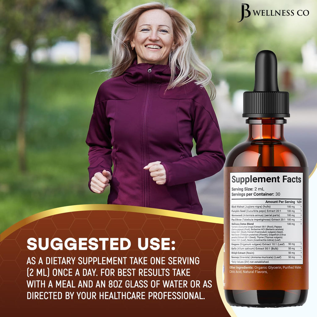 JB Wellness Co Wormwood and Black Walnut Liquid Cleanse Drops liquid dropper