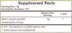 Herbal Hills Pure Neem Leaf Powder back label and ingredients
