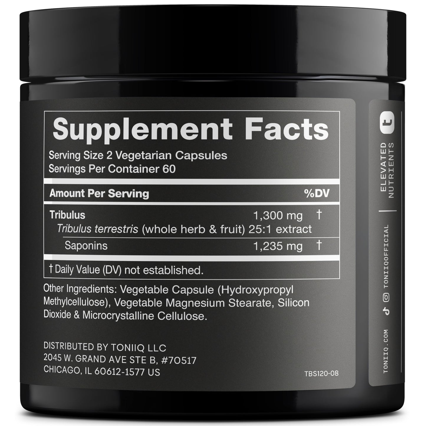 Toniiq high potency 25:1 extract label details