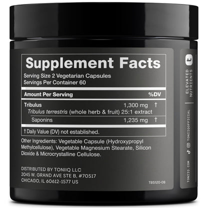 Toniiq high potency 25:1 extract label details
