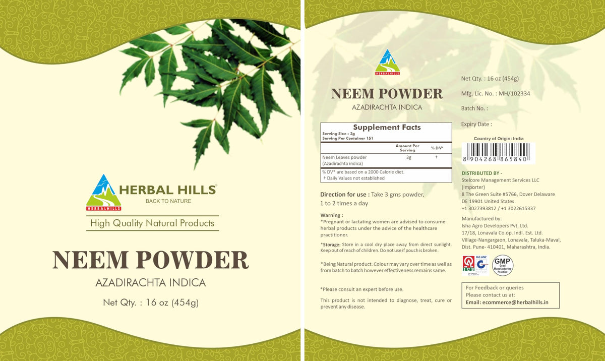 Herbal Hills Pure Neem Leaf Powder texture and consistency