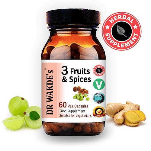 Dr Wakde's 3 Fruits And Spices Ayurvedic Supplement Bottle