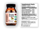 Dr Wakde's 3 Fruits And Spices 60 Veg Capsules Label Details