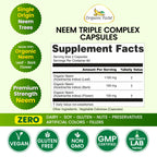 Organic Veda Neem Triple Complex supplement facts label