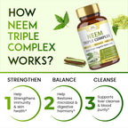 Organic Veda Neem Triple Complex veggie capsules in hand