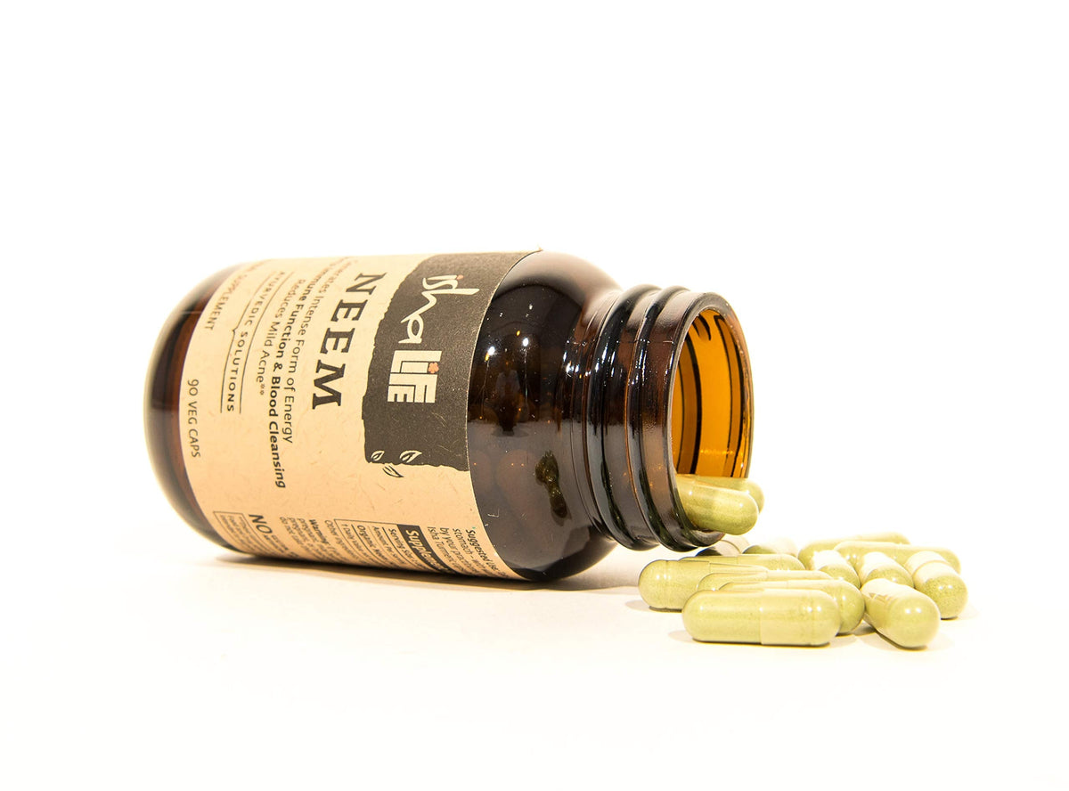 Isha Organic Neem Supplement Ayurvedic Cleanser Bottle