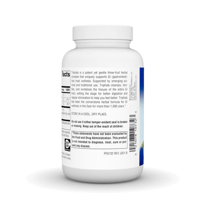 Side angle view of Planetary Herbals Triphala Gold USA imported wellness supplement