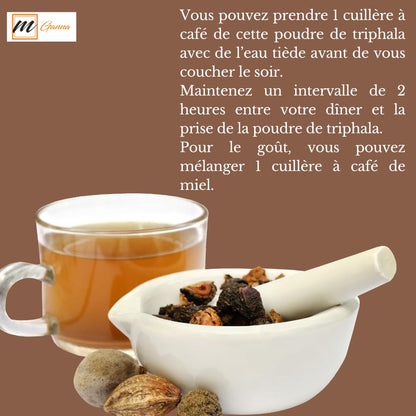 Resealable pouch of imported triphala powder for skin care
