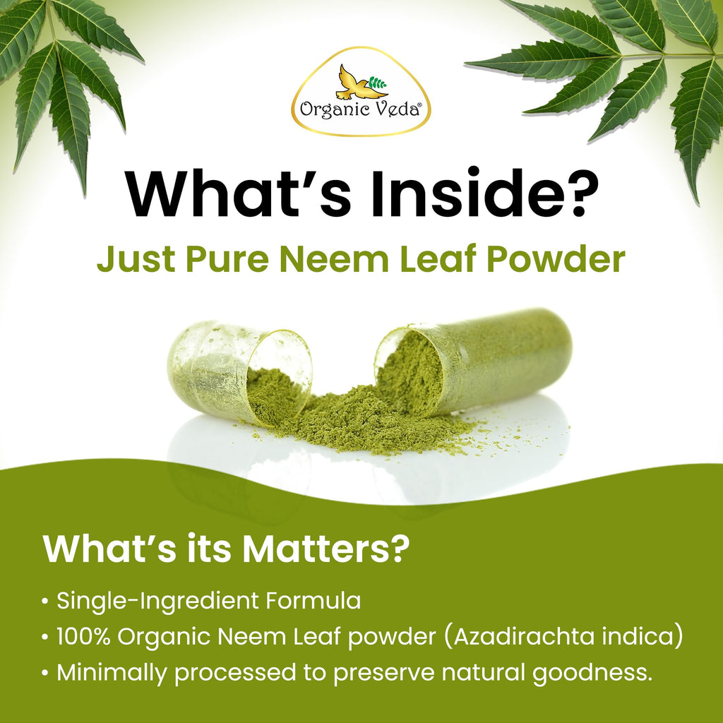 Organic Veda Neem clear skin and immune support bottle