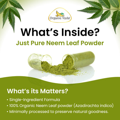 Organic Veda Neem clear skin and immune support bottle