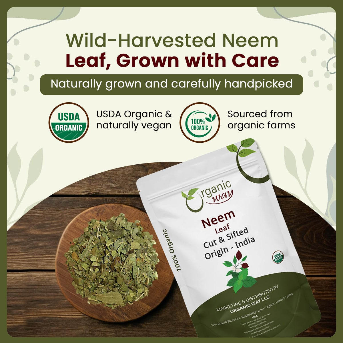 Premium Cut And Sifted Dried Neem Leaves Texture