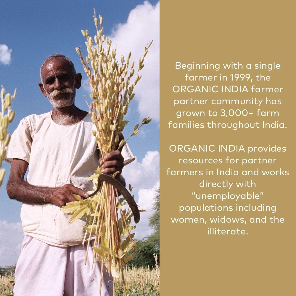 Organic India Neem 180 capsules supplement facts label