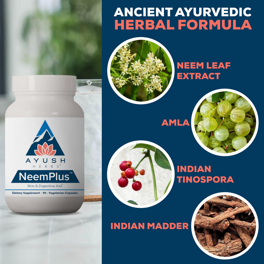 Ayush Herbs Neem Plus Immune Detox Supplement Capsule Size