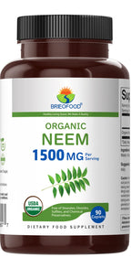 Brieofood Organic Neem 90 Vegetarian Tablets supplement facts label