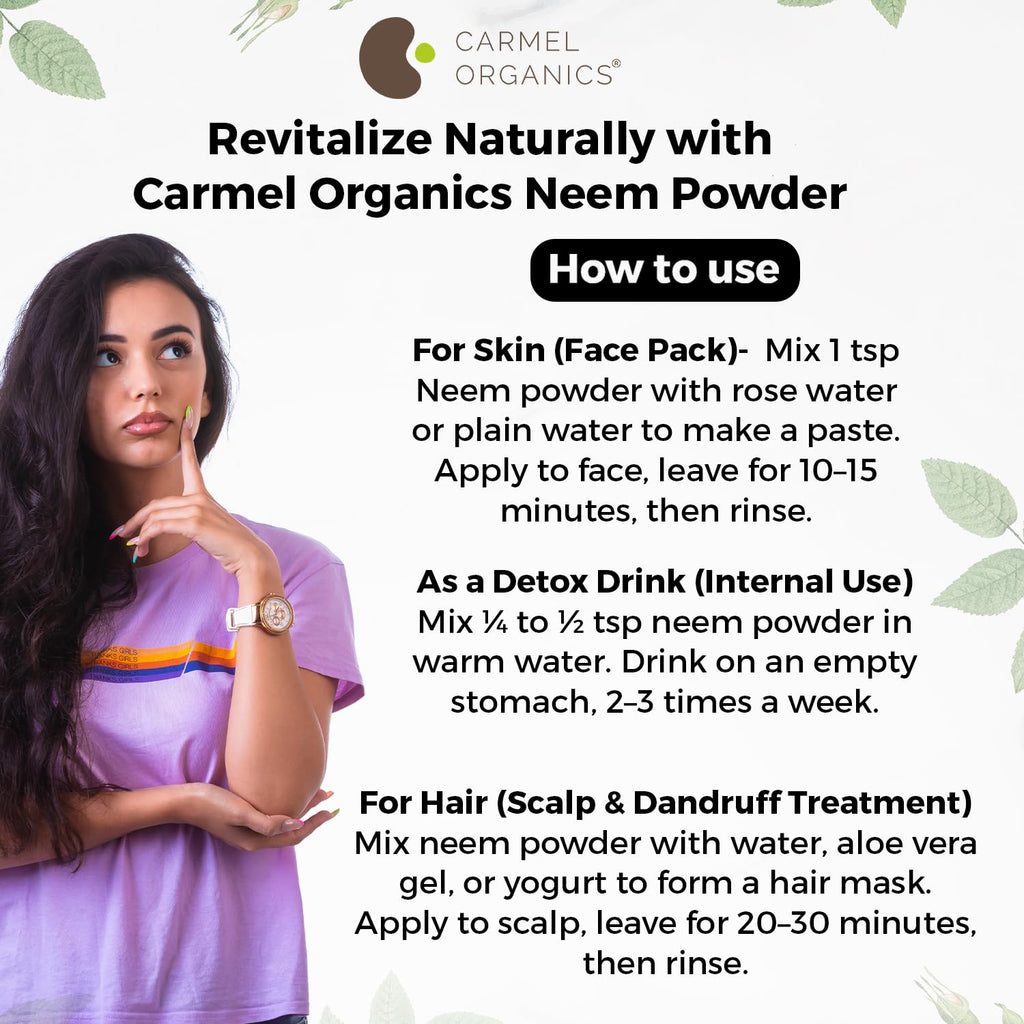 Neem leaf powder skincare preparation