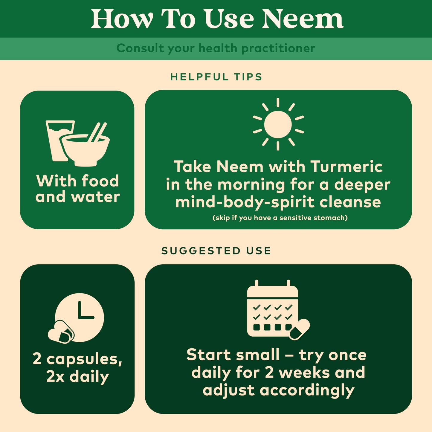 Premium blood purifying neem leaf capsules 90 count