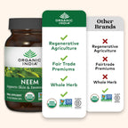 Authentic Organic India neem supplement import package