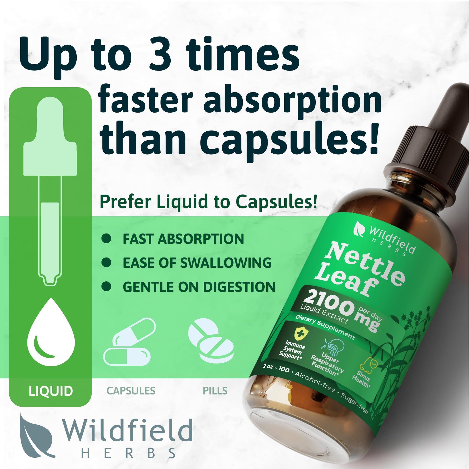Wildfield Herbs Urtica dioica herbal supplement liquid drops for seasonal allergy relief