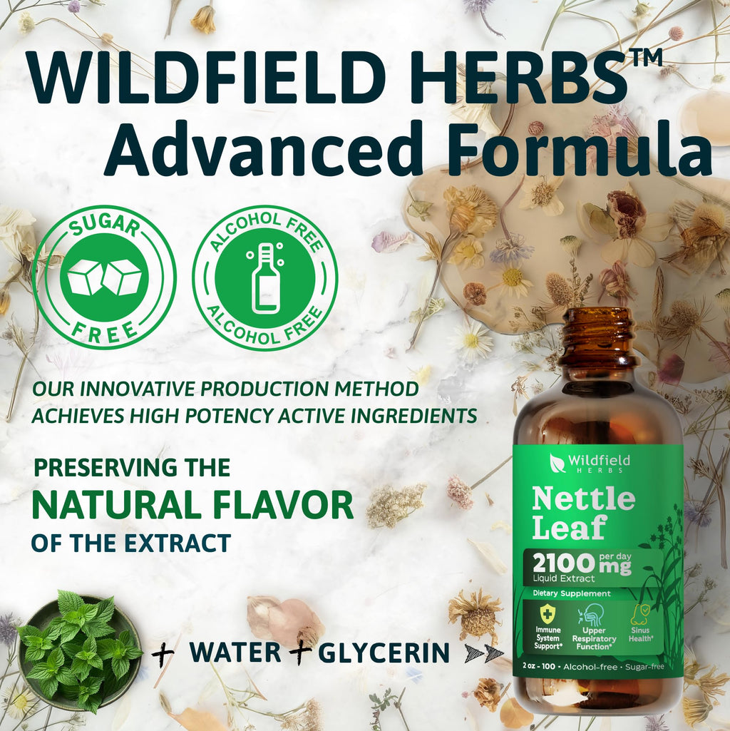 Vegan and sugar free stinging nettle leaf extract dietary supplement ingredients label