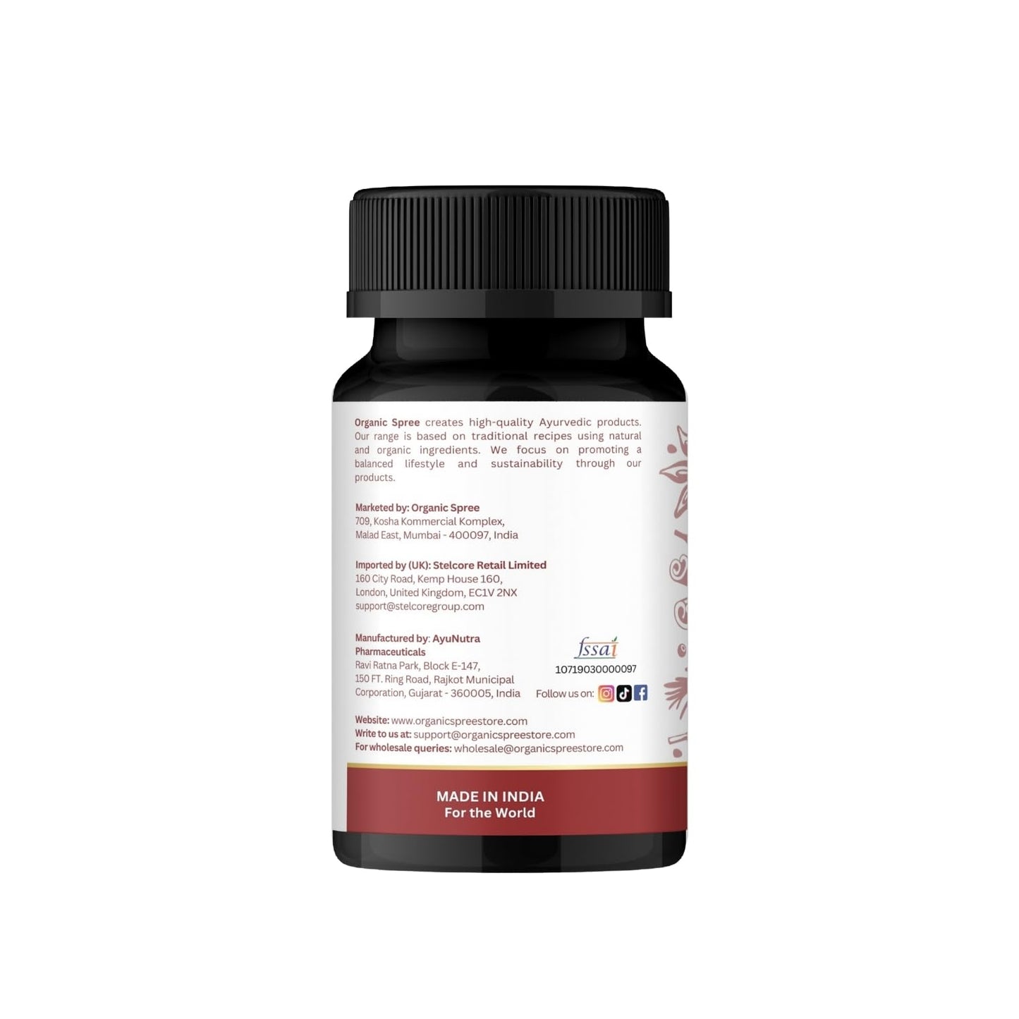 Authentic Organic Spree wellness supplement bottle imported directly to India