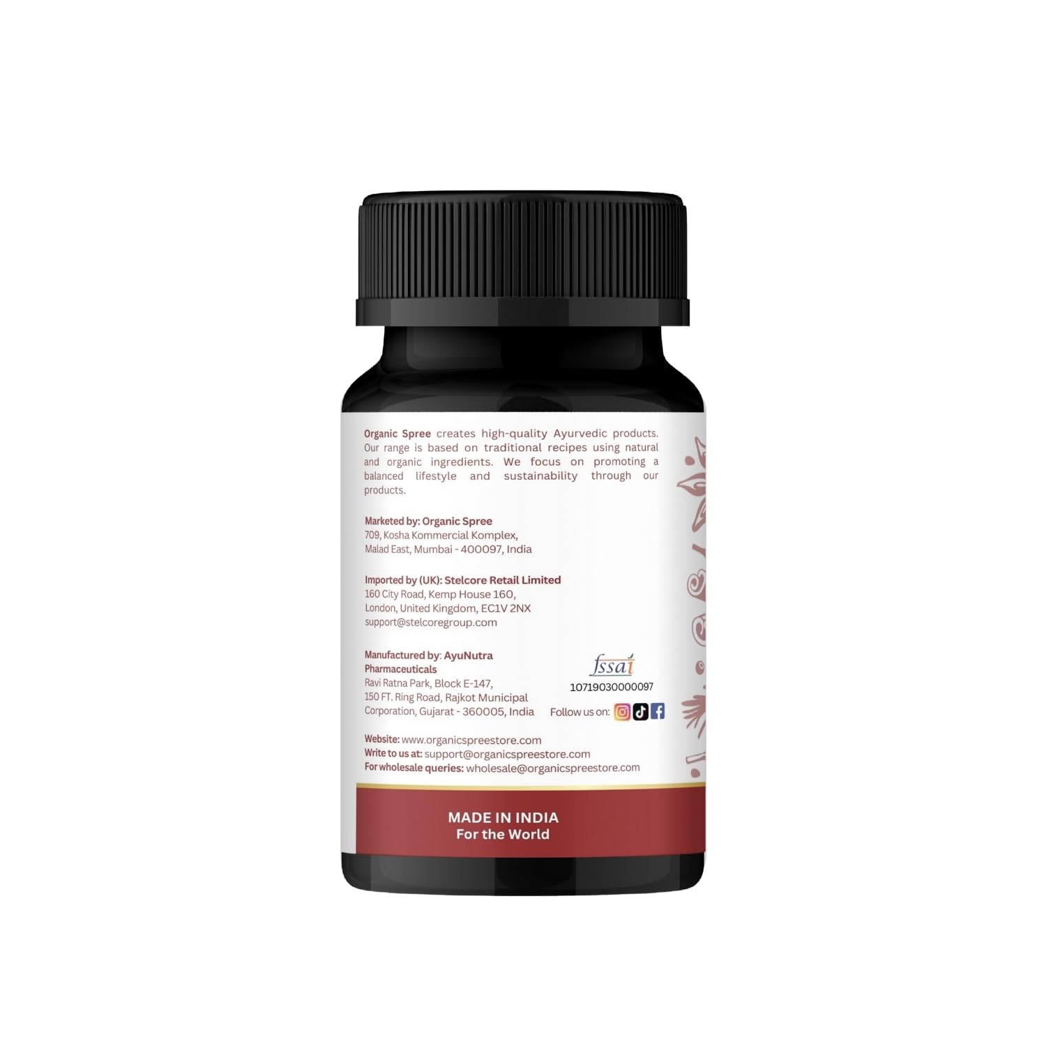 Authentic Organic Spree wellness supplement bottle imported directly to India