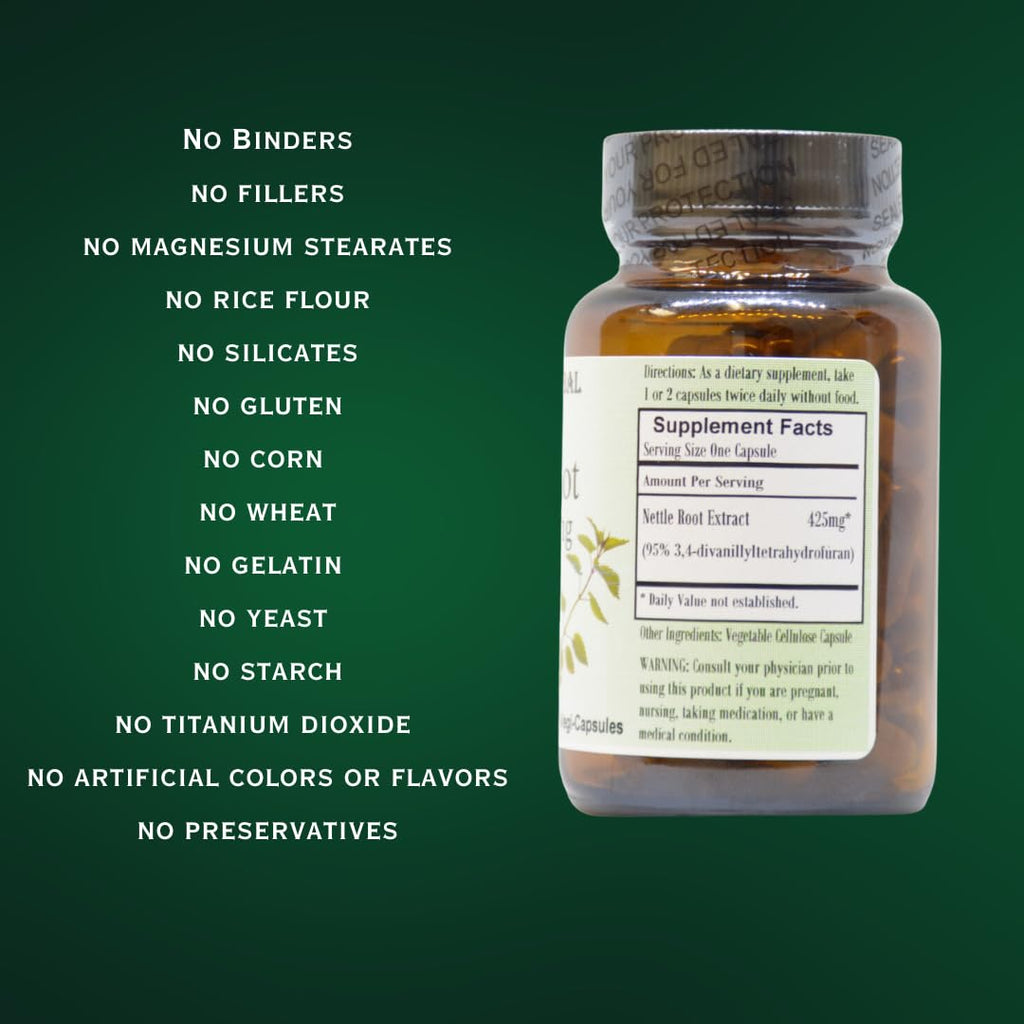 Authentic USA imported Nettle Root Extract glass bottle