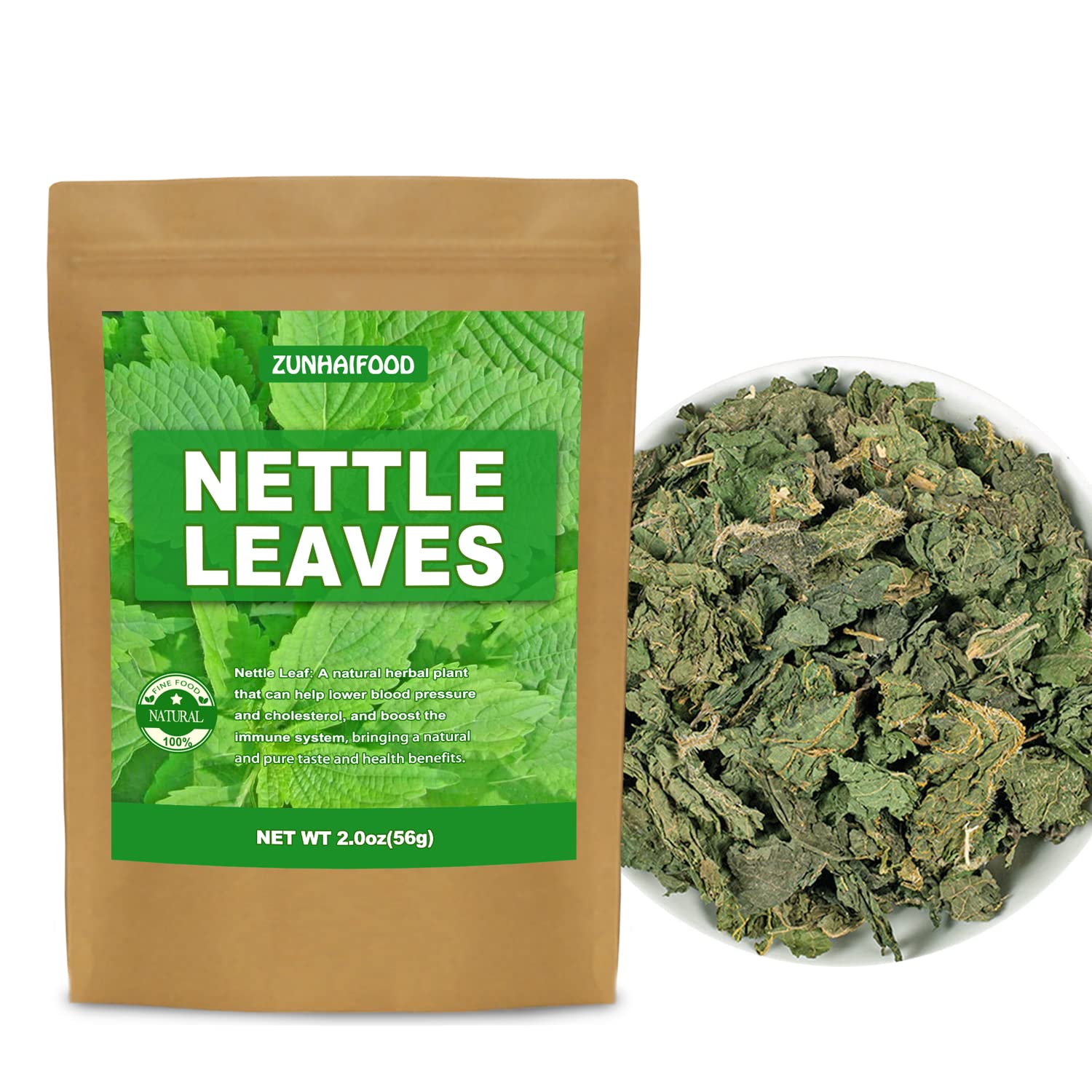 Zunhai Food natural loose leaf dried nettle showing premium herbal tea texture