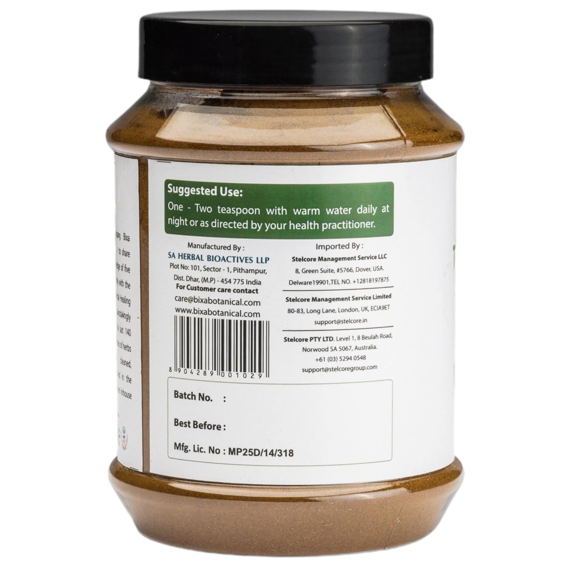 Bixa Botanical Triphala Powder immune support powder texture close up