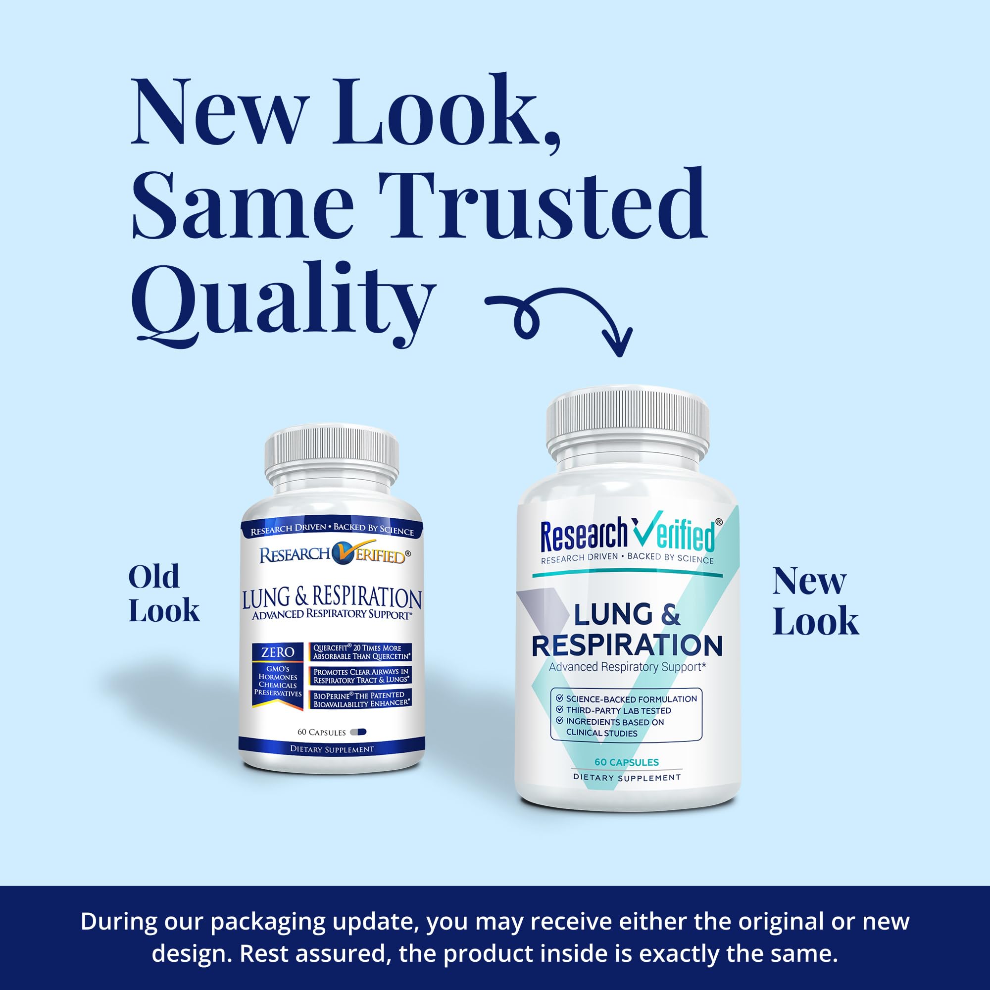 Research Verified capsule supplement showing dietary facts and certified premium USA manufacturing details.