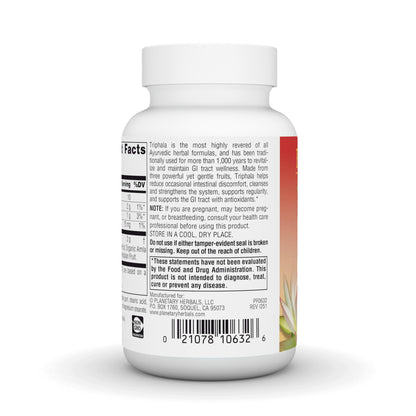 Side view of Planetary Herbals Triphala Gold 60 tablets showing premium wildcrafted fruit formula