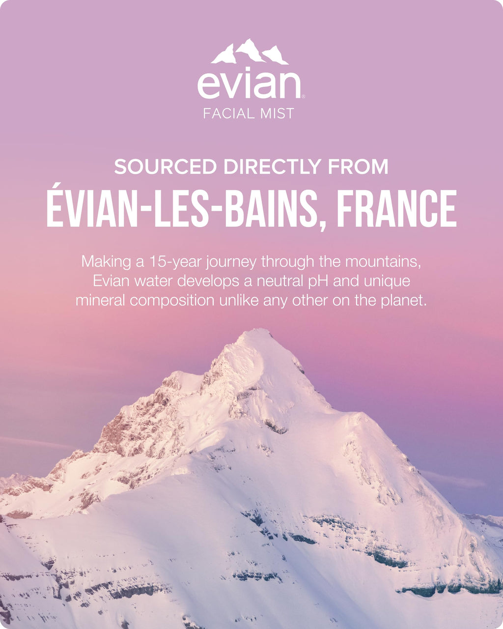 Brumisateur Evian Glow Facial Mist brand display