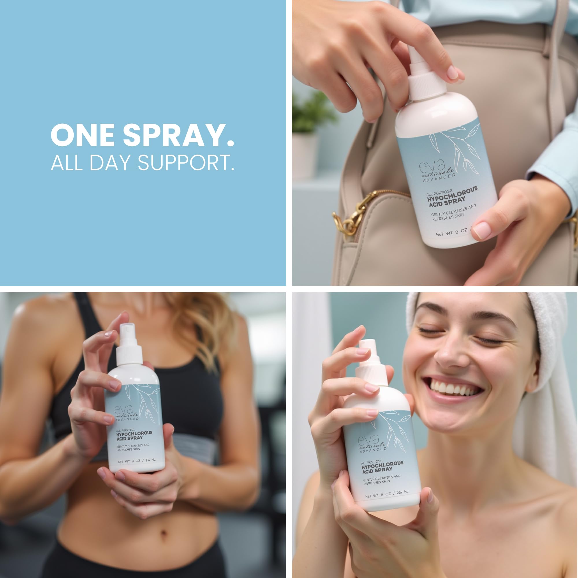 Close up of Eva Naturals skincare mist nozzle and spray mechanism