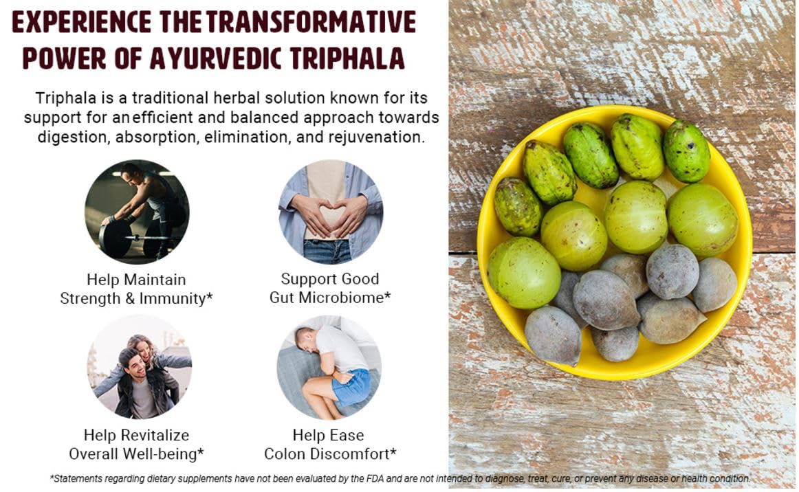 True Veda non bitter Triphala tablets for natural stomach detox