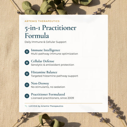 Close up of Lucidia 5 in 1 practitioner formula ingredients